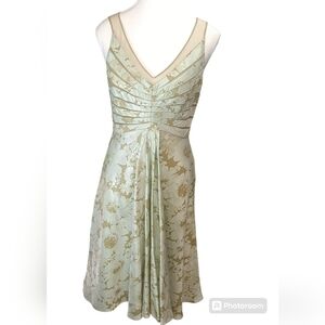 Adrianna Papell Petite 4 Sleeveless Lined Dress Smokey Green Abstract Pint